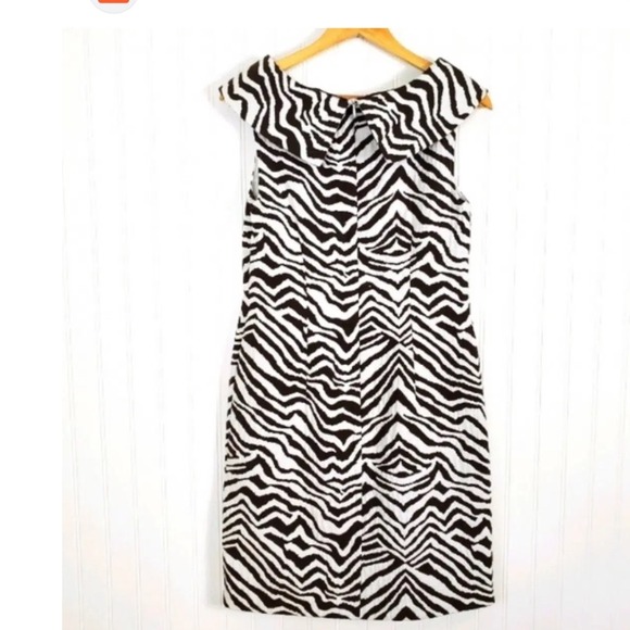 Dana Buchman Dresses & Skirts - Dana Buchman Ibiza Breeze Zebra Print Sheath Dress Brown White‎ Size 8 NWT